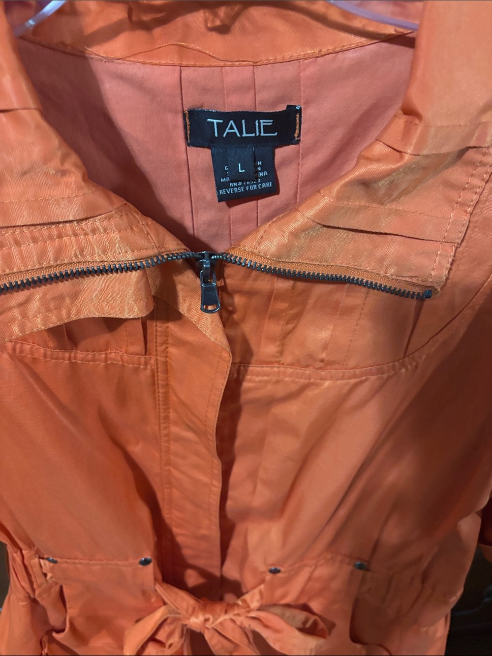 Talie Women's Orange Utility Zip-Front Jacket